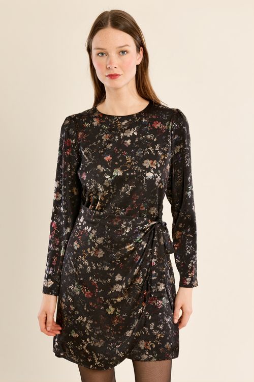 Robe portefeuille satinée