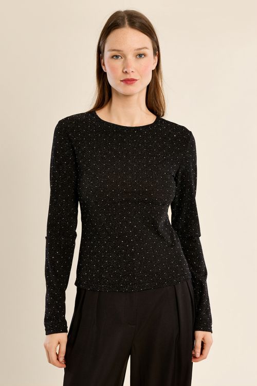 Polka dot long-sleeved top