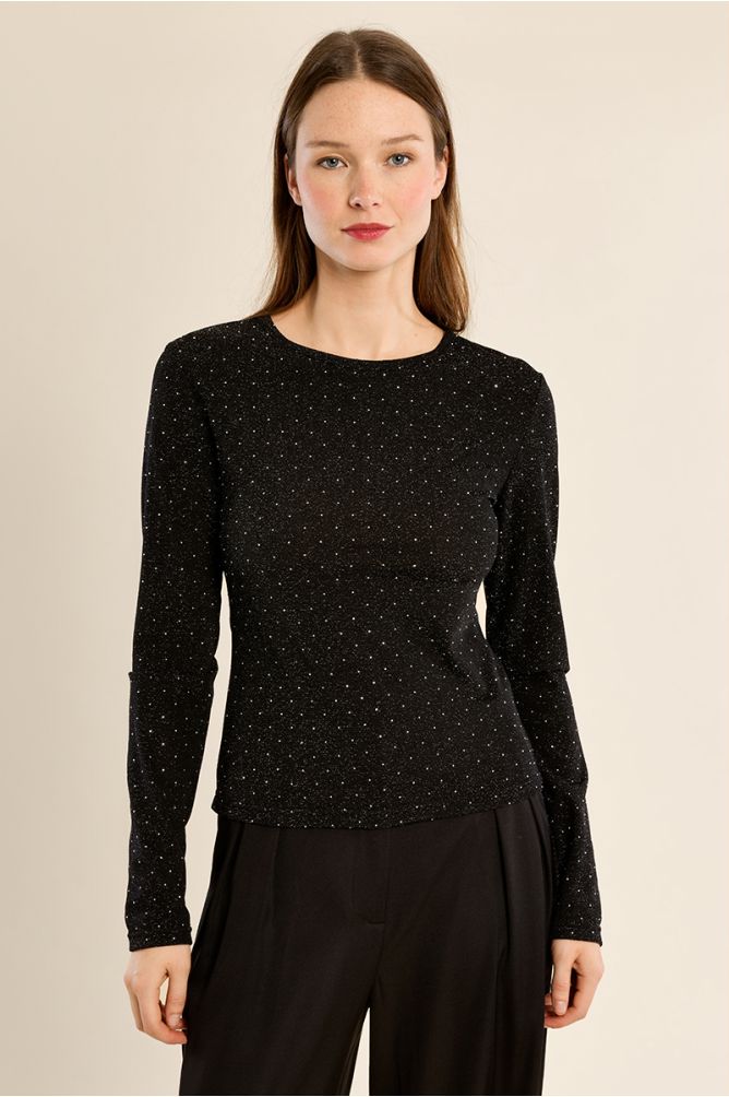 Polka dot long-sleeved top