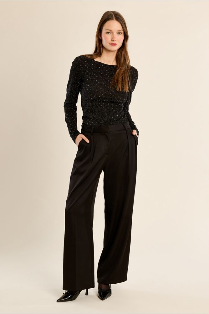 Polka dot long-sleeved top