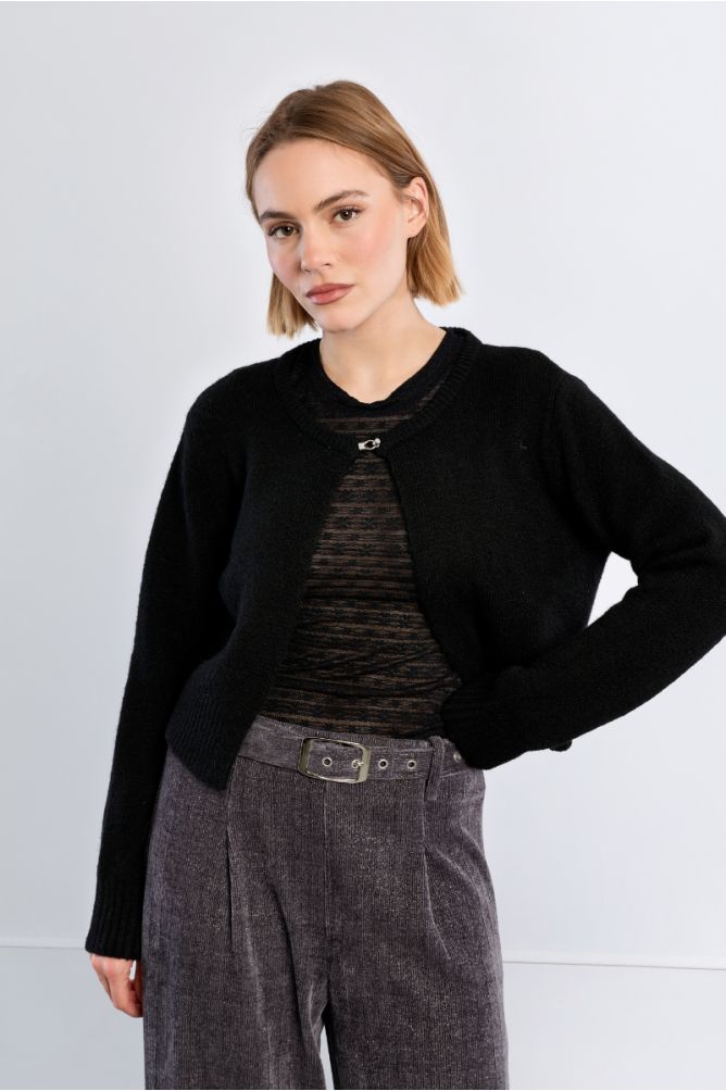 Bolero de manga larga cierre frontal