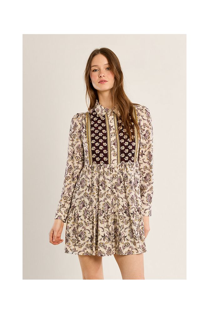 Ruffled shirt dress