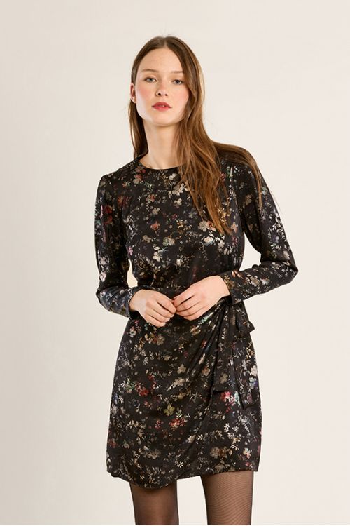 Satin wrap dress