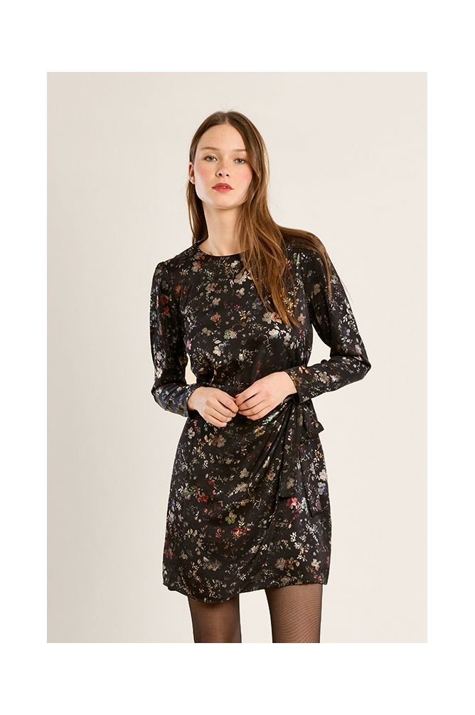 Satin wrap dress