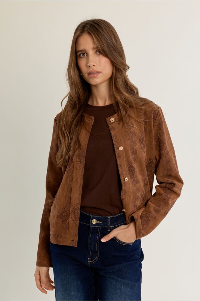 Veste bohème en suédine