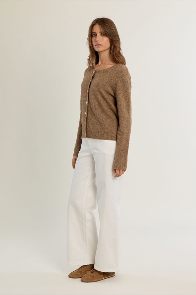 Cardigan en maille col rond