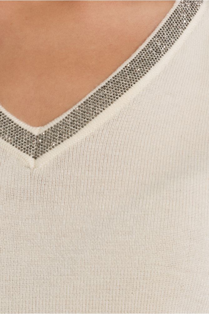 Iridescent V-neck top