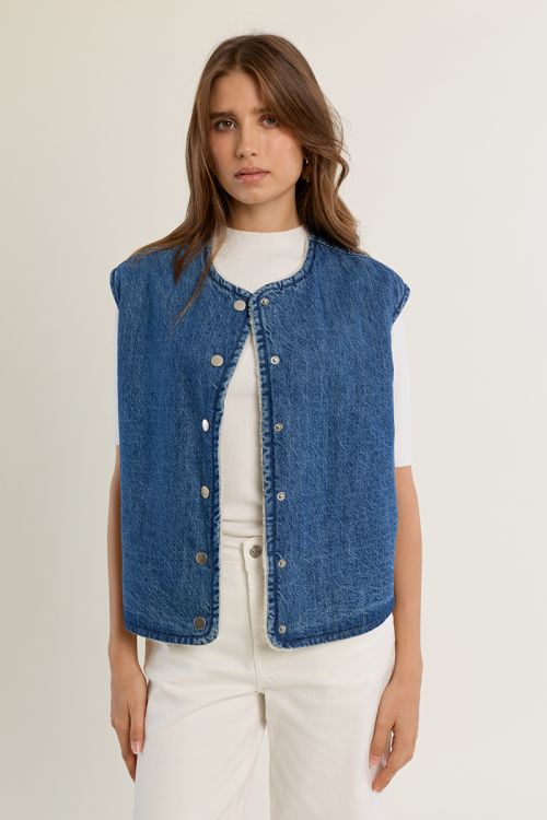 Chaleco vaquero con estampado