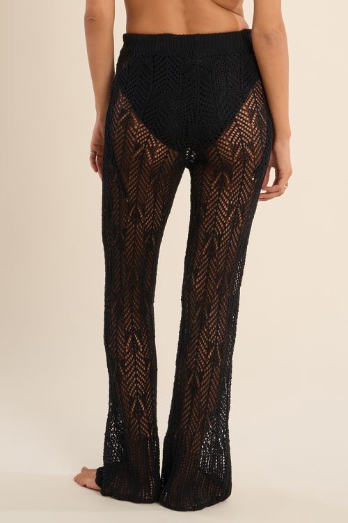 Pantalón de mujer largo, ajustado, crochet.