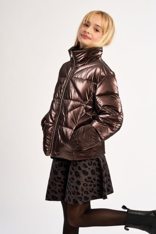 Quilted Down Jacket With Zip