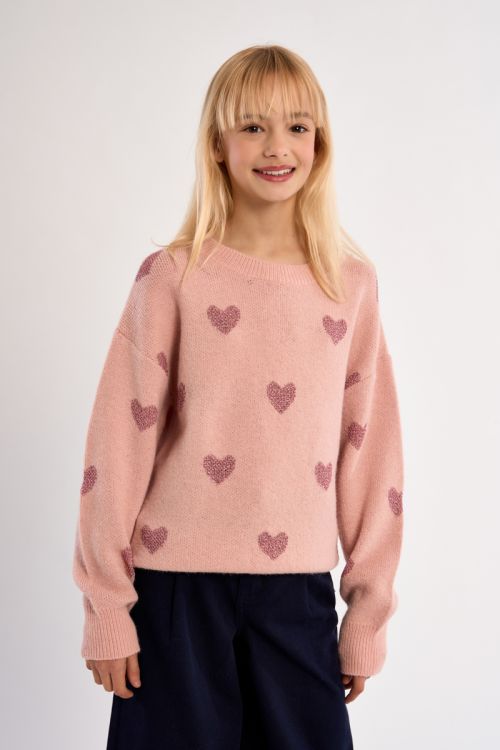 Jersey de manga larga y estampado corazones