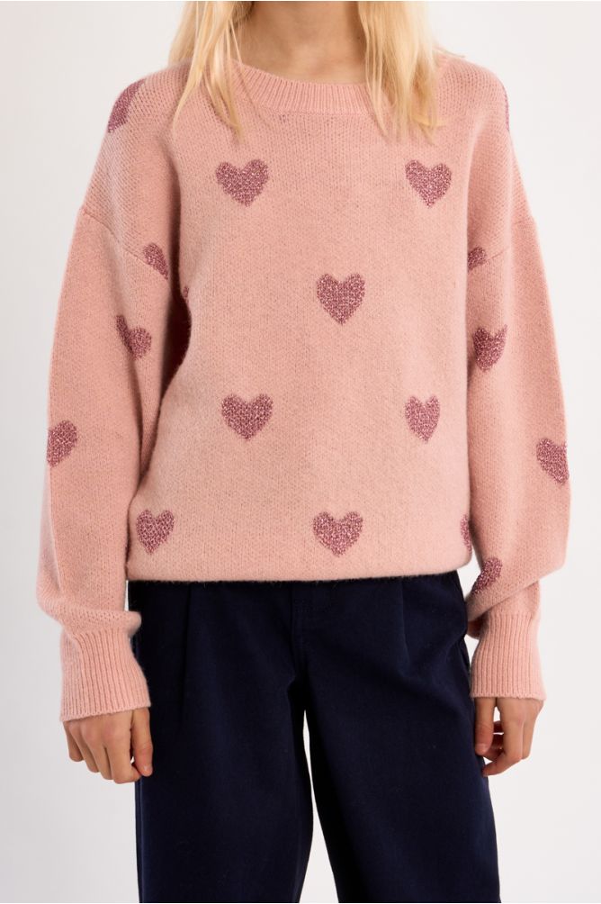 Jersey de manga larga y estampado corazones