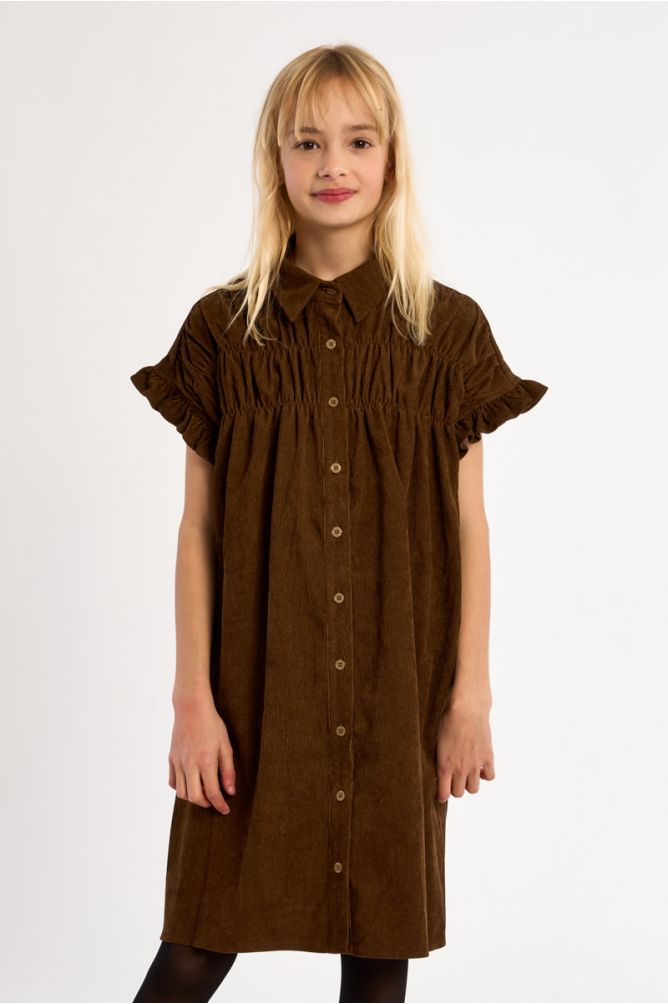 Robe chemise à fronces