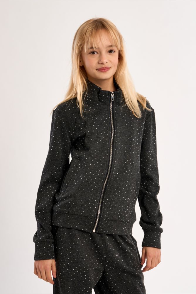 Veste zippée à pois