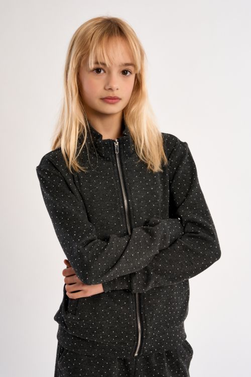 Polka Dot Zip-Up Jacket