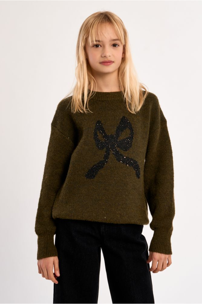 Knitted Sweater, Bow Pattern