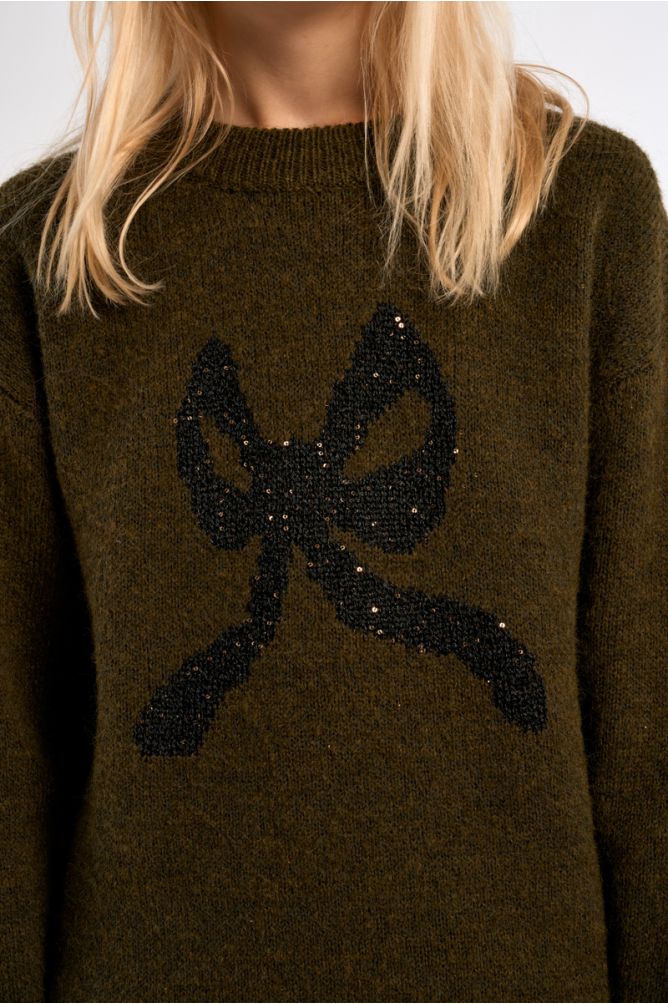 Knitted Sweater, Bow Pattern