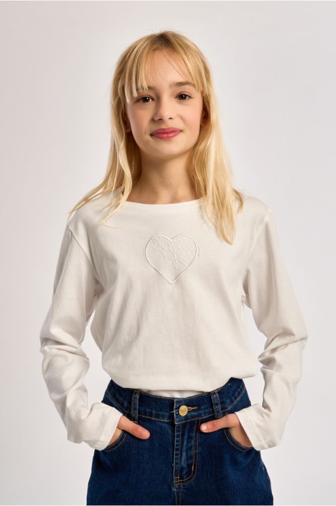Long-Sleeved T-Shirt, Lace Detail