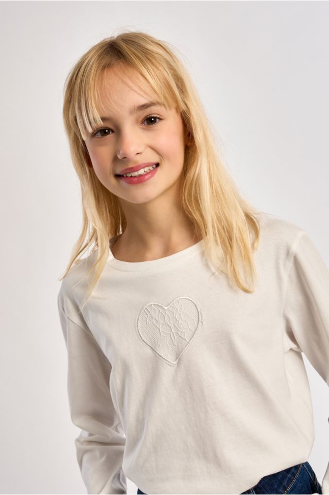 Long-Sleeved T-Shirt, Lace Detail