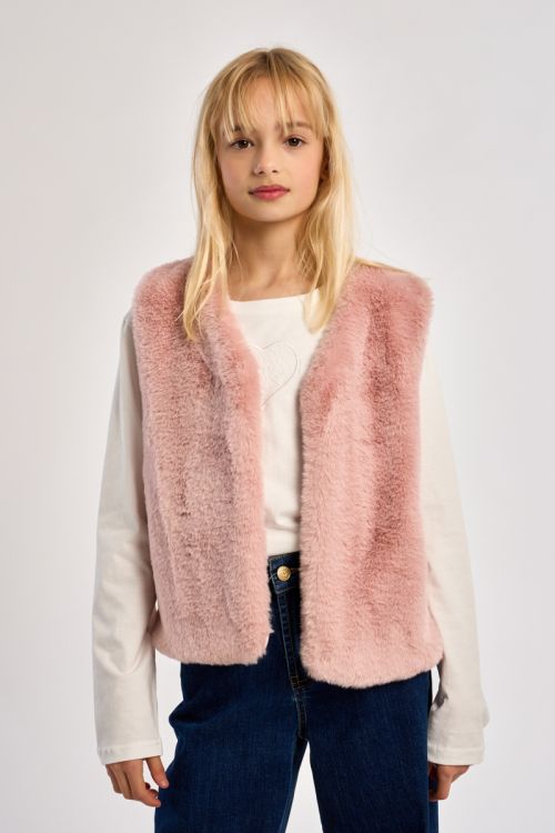 Sleeveless Faux Fur Jacket