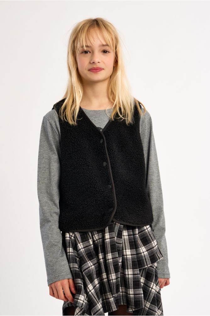 Sleeveless Jacket, Imitation Sheepskin