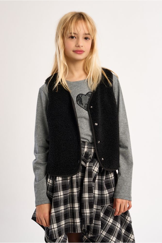 Sleeveless Jacket, Imitation Sheepskin