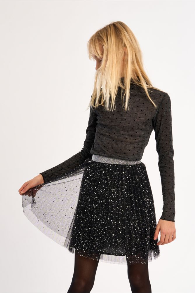 Short Tulle Skirt, Rhinestone Detail