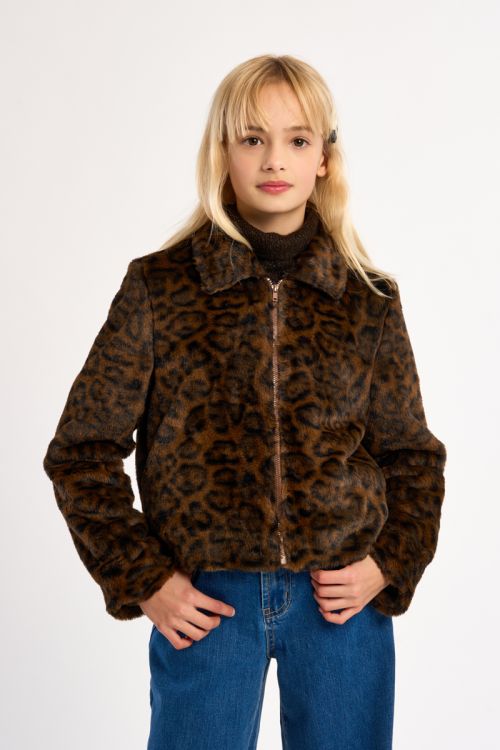 Veste zippée en fausse fourrure