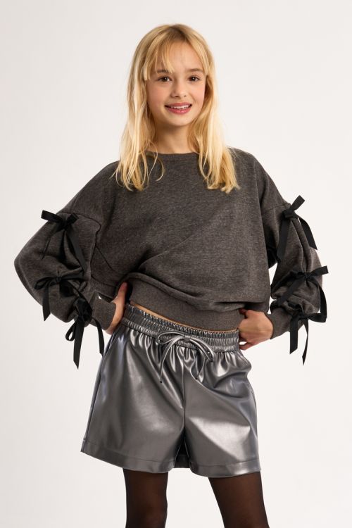 Knotted Shorts, Faux Leather Effect