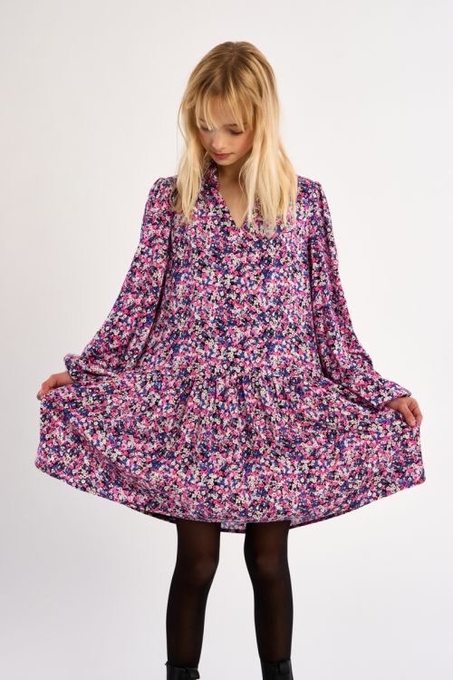 Ruffled Dress, Floral Pattern