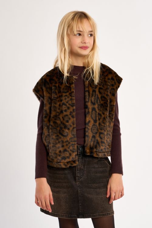 Sleeveless Faux Fur Jacket