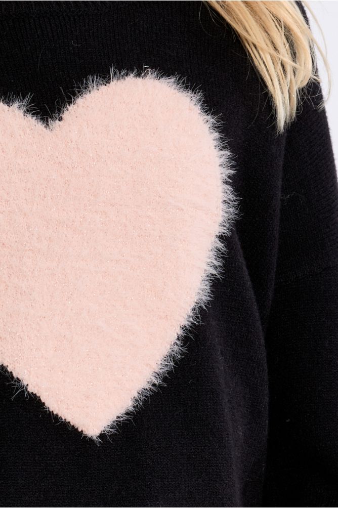 Knitted Sweater, Heart Pattern