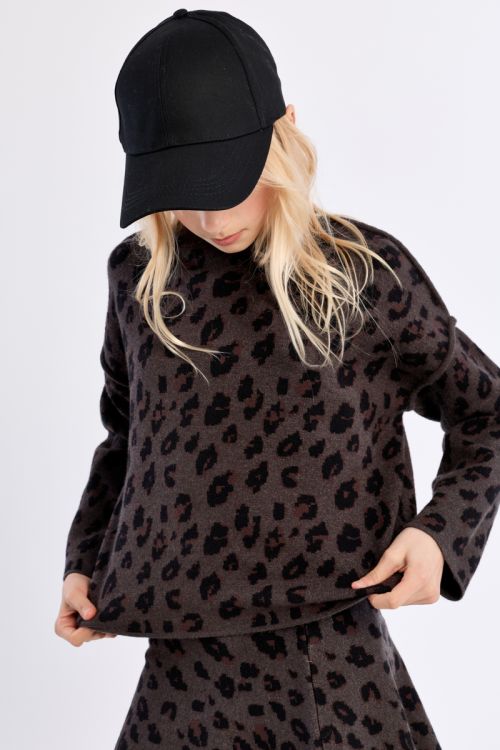 Pull en maille, imprimé animalier
