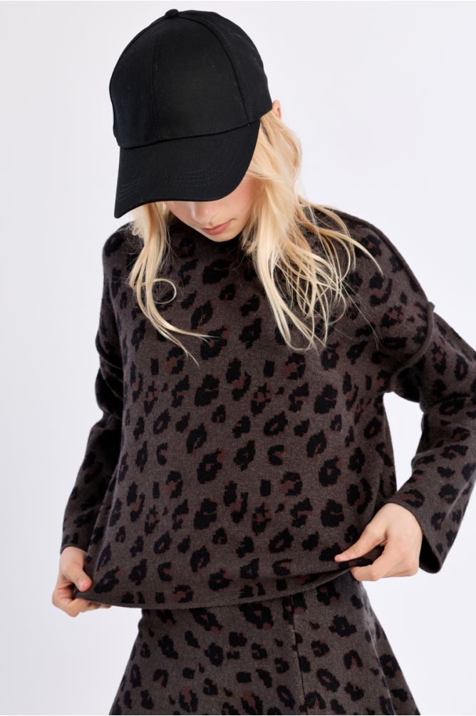 Maglione in maglia con stampa animalier - Molly Bracken Girl