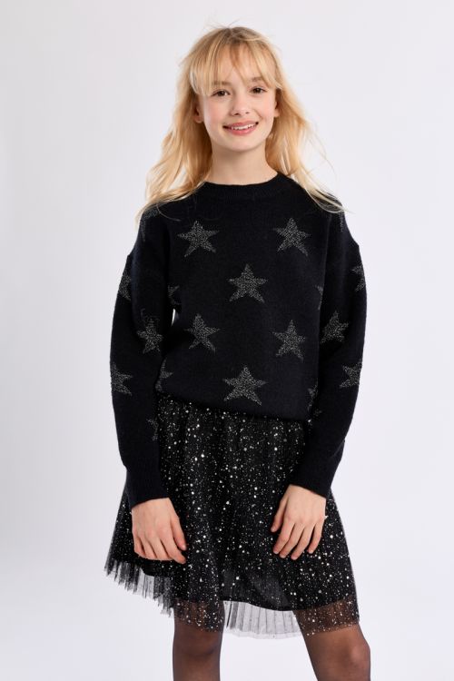 Pull en maille à motifs étoiles