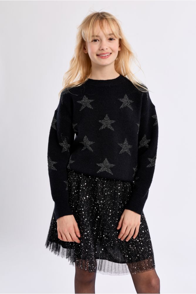 Knitted Sweater With Star Patterns