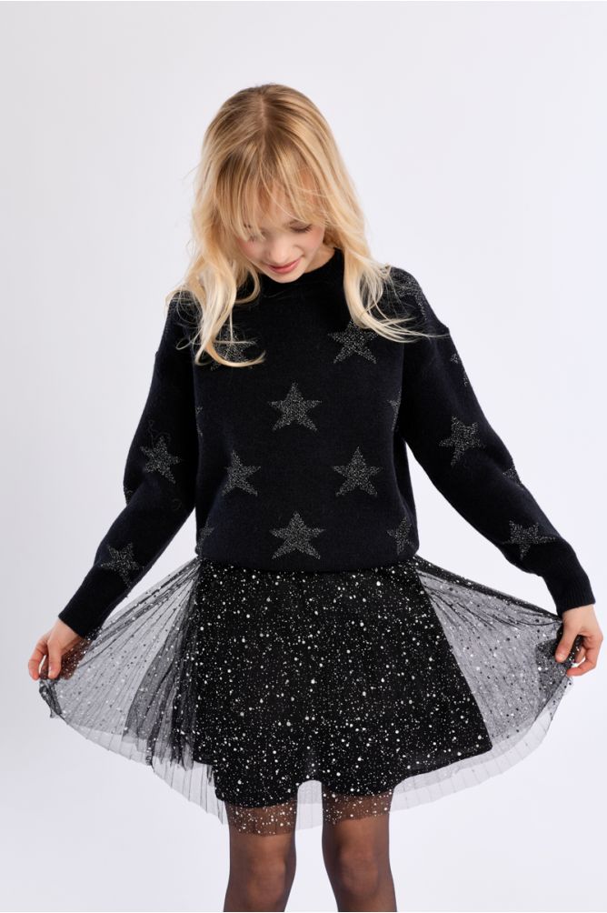 Knitted Sweater With Star Patterns