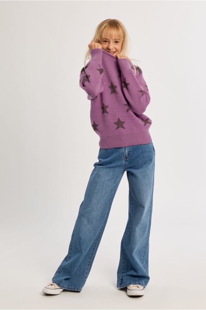 Knitted Sweater With Star Patterns
