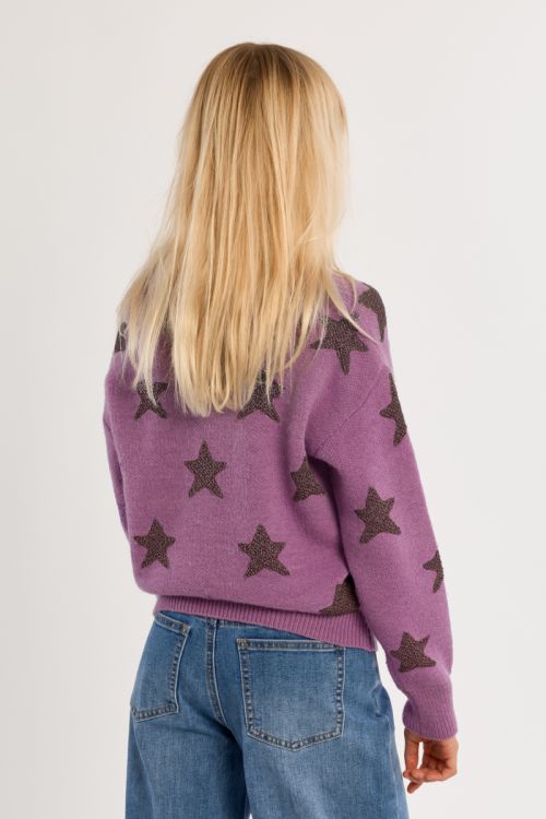 Knitted Sweater With Star Patterns