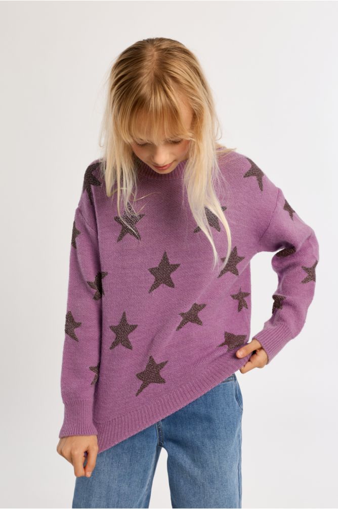 Pull en maille à motifs étoiles