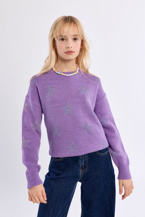 Pull en maille à motifs étoiles