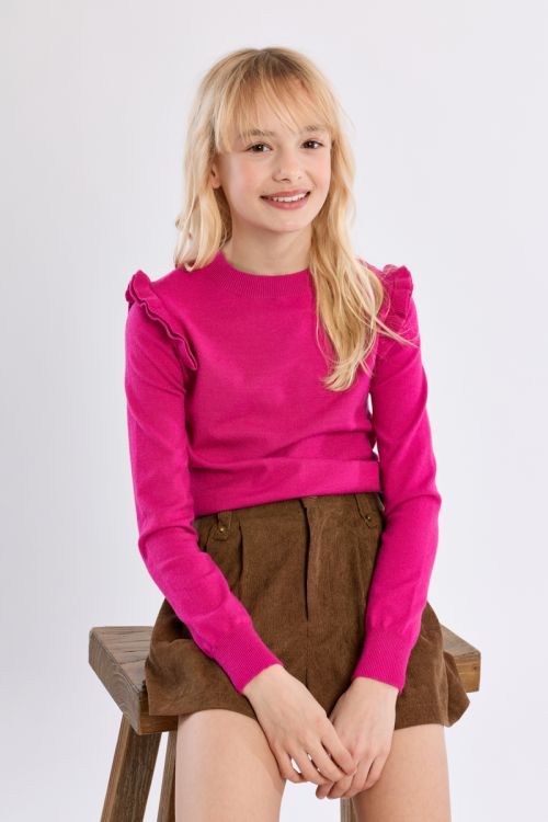 Pull en maille, épaules volantées