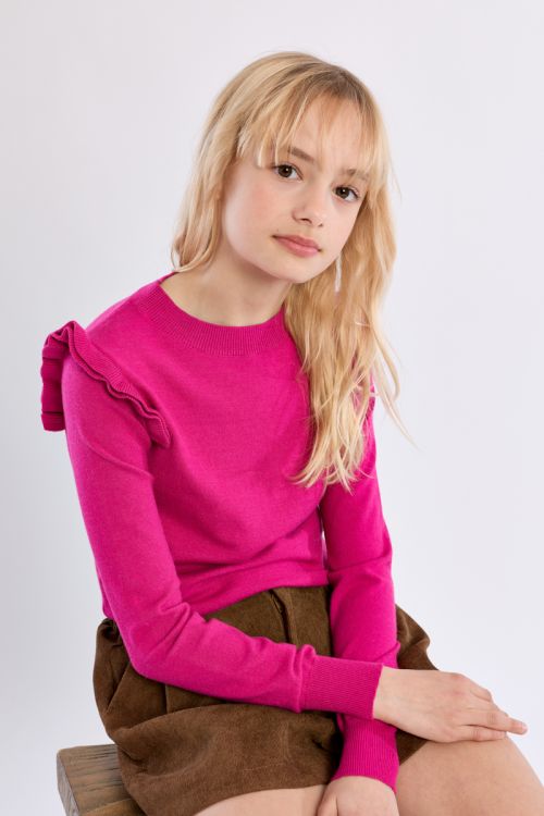 Knitted Sweater, Ruffled Shoulders