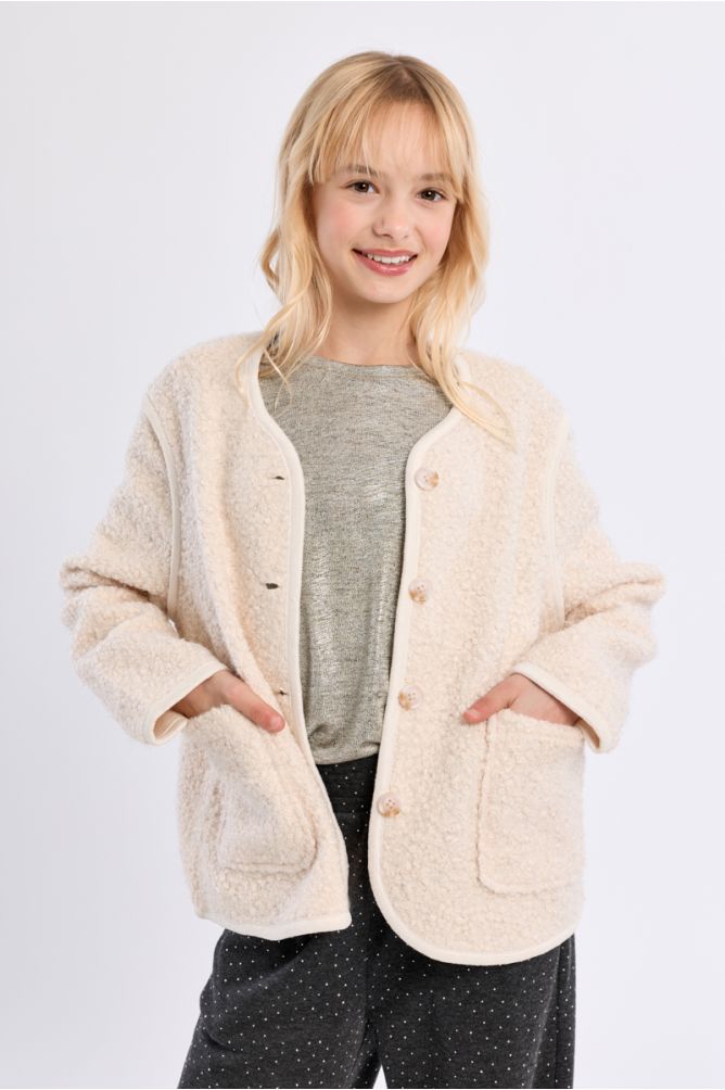 Veste texturée, à boutons