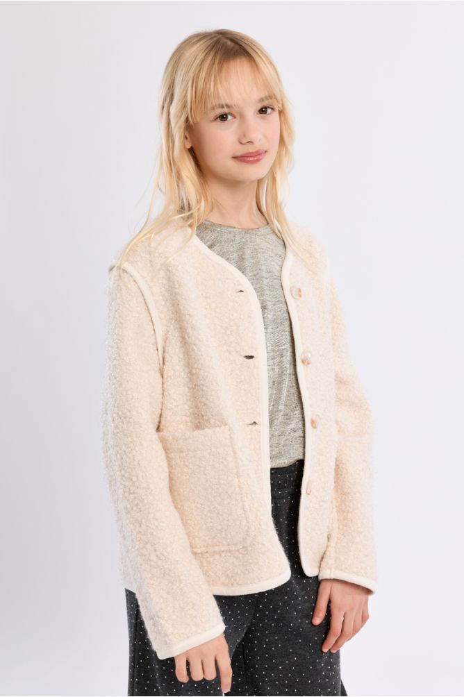 Veste texturée, à boutons