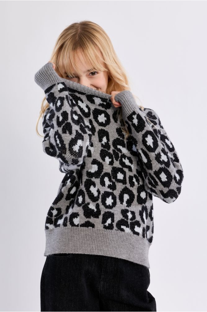 Jersey de manga larga y estampado animal