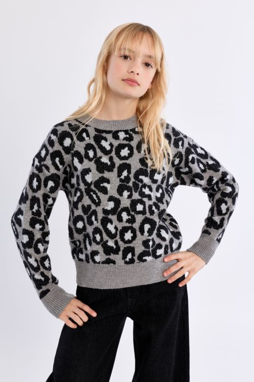 Maglione in maglia con stampa leopardata - Molly Bracken Girl