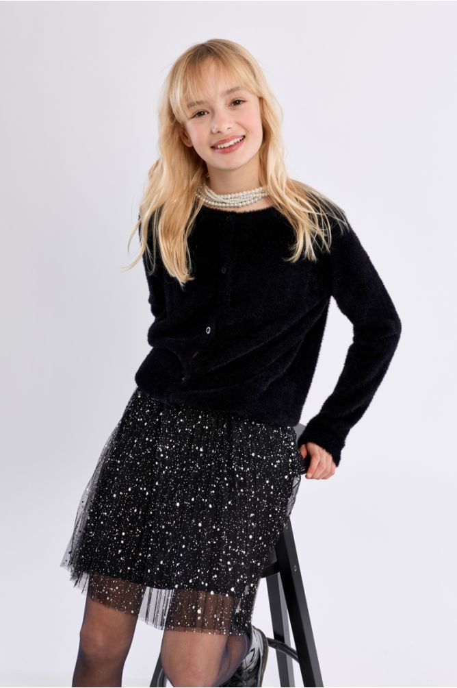 Cardigan duveteux