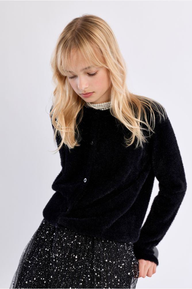 Cardigan duveteux