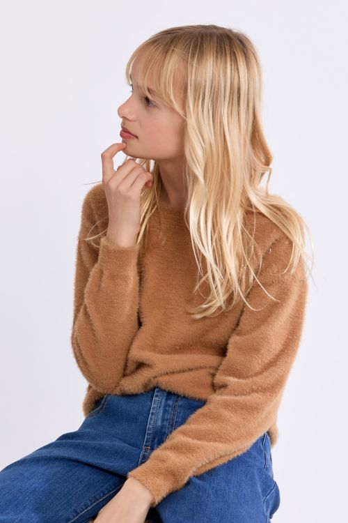 Fluffy Crew Neck Sweater
